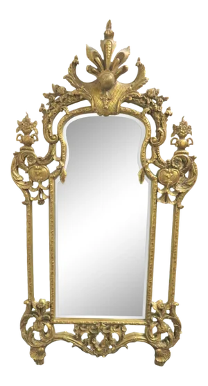Early 20th Century Italian Rococo Gilt Carved Mirror