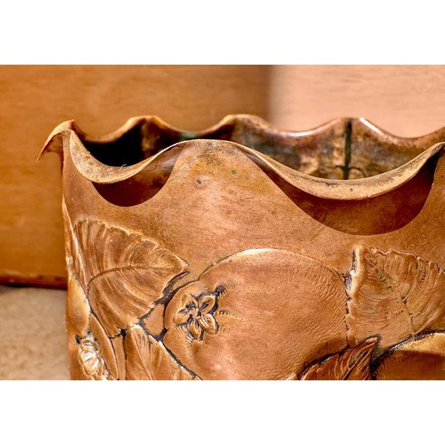 Antique Art Nouveau Sculptural Wine Bottle Holder in Copper & Brass from Carl Deffner, Germany, 1900s For Sale - Image 5 of 13
