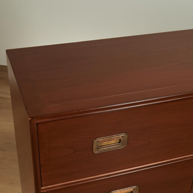 Vintage Campaign Style Chest of Drawers by Baker For Sale - Image 9 of 18