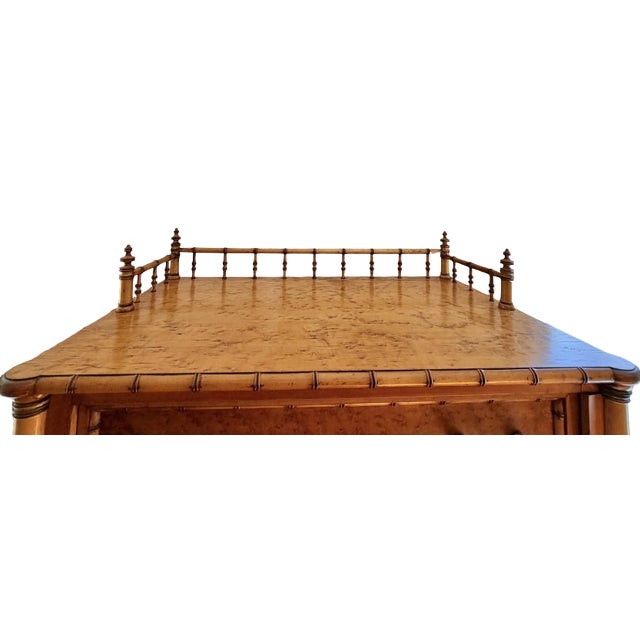 Antique Bird’s-Eye Maple Faux Bamboo Six Drawer Chest of Drawers For Sale - Image 12 of 18