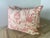 Pair of custom pillows with Fortuny's Mezzianno patterned Coral on ivory on the front and a solid coral linen on the...