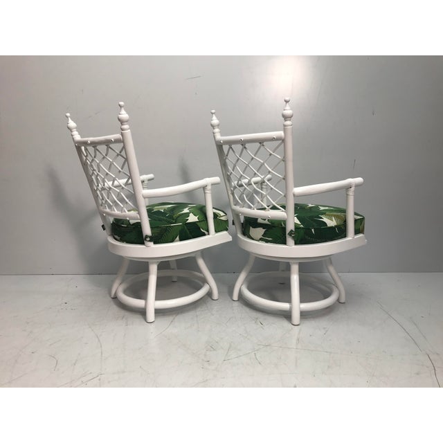 Vintage Finial Top Rattan Swivel Chairs A Pair Chairish