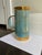 Gorgeous turquoise and gold Mid Century Modern Italian pitcher/vase. it very rare and very pretty.