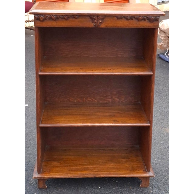 Victorian Renaissance Revival Carved Oak Bookcase, Circa 1900s For Sale - Image 4 of 9