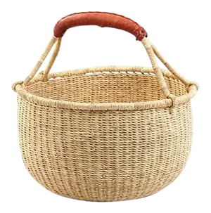 Medium African Basket | Bolga Basket | Ghana Basket | Storage |Market Basket | Picnic |Woven Basket |Plant Pot |Magazine Basket | Harvest Basket