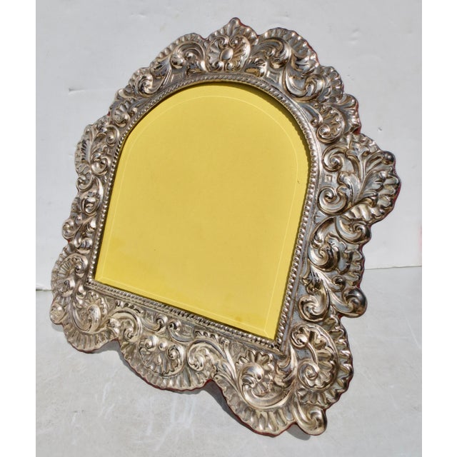 Mid-Century Modern Italian Sterling Silver Dome Photo Frame Late 20th For Sale - Image 3 of 8