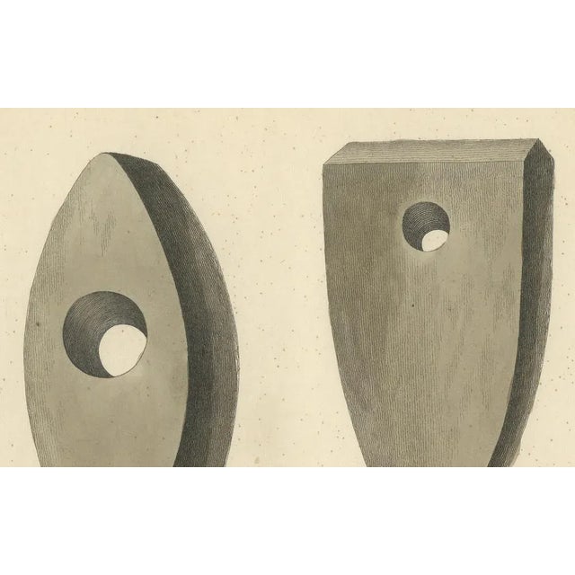 Early Stone Axes and Tools from Medieval Studies, 1842, Lithograph For Sale - Image 3 of 6