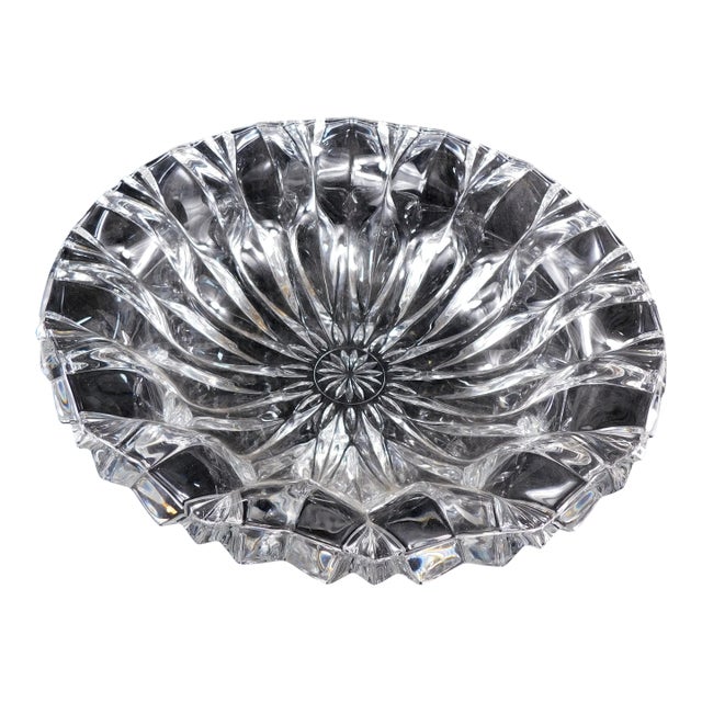 1960s Beautiful Large Cut Crystal Bowl For Sale