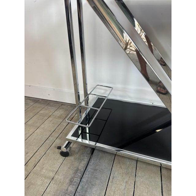 Vintage Z-Line Serving Cart in Chrome and Smoked Glass, 2000s For Sale - Image 12 of 13