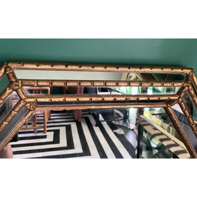 Chinoiserie La Barge Faux Bamboo Gold Gilt Mirror For Sale - Image 3 of 9