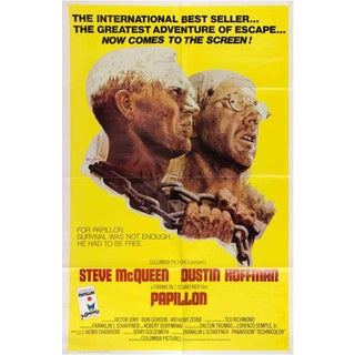 Vintage Papillon Movie Poster, 1973 For Sale