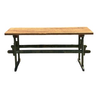 Pine Double Stretcher Base Work Table For Sale