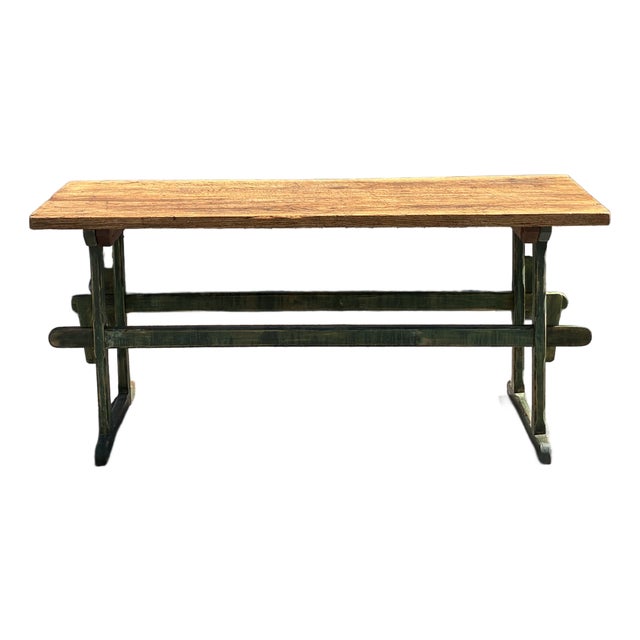 Pine Double Stretcher Base Work Table For Sale