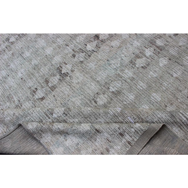 Casual Modern Design Rug by Keivan Woven Arts, Light Green, 9'7 X 12' For Sale - Image 12 of 12