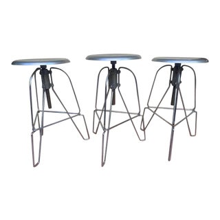 Metal Modern Counter Stools - Set of 3 For Sale