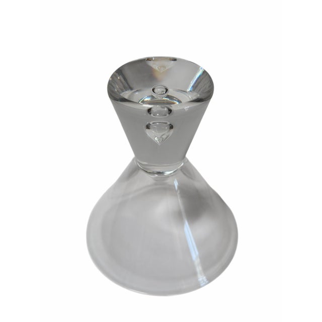 Art Deco 1950s Set of 4 Steuben Art Deco Crystal Trumpet Cocktail Stems For Sale - Image 3 of 4