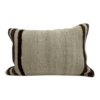 Turkish Hemp Pillow Cushion Natural Beige Brown Pillow Cushion Cover 16" x 24" For Sale