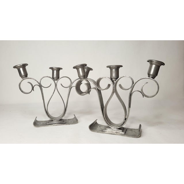 Silver Art Deco Candlesticks from Delavan Paris, 1950s, Set of 2 For Sale - Image 8 of 8