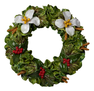 Holly Wreath, Magnolias & Berries