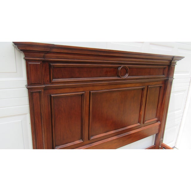 Vintage Ethan Allen Cherry Queen Townhouse Designer Bed Beautiful Warwick For Sale - Image 6 of 9