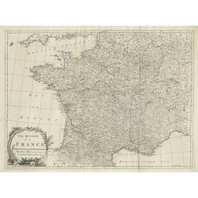 Large Antique Map of the Kingdom of France For Sale - Image 3 of 6