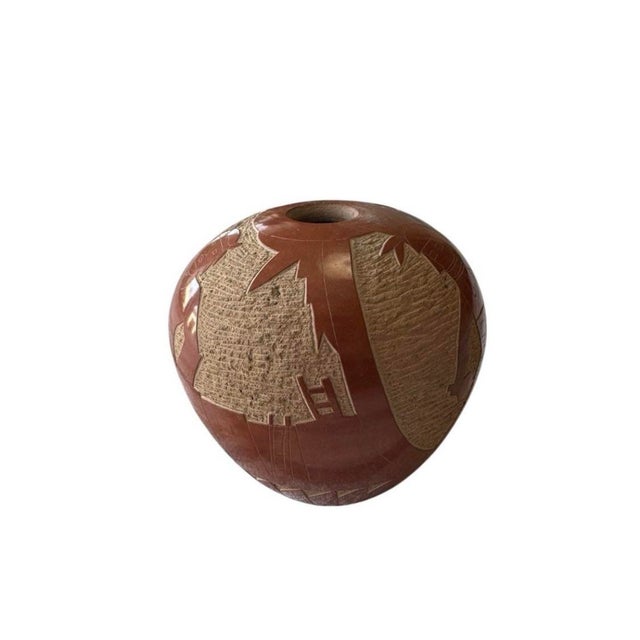 Vintage Native American Sgraffito Pottery Etched Polished Finishes Tom Tapia For Sale In Reno/Lake Tahoe - Image 6 of 8
