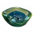 1970s Modern Blue and Green Lime Sommerso Murano Glass Ashtray by Seguso For Sale