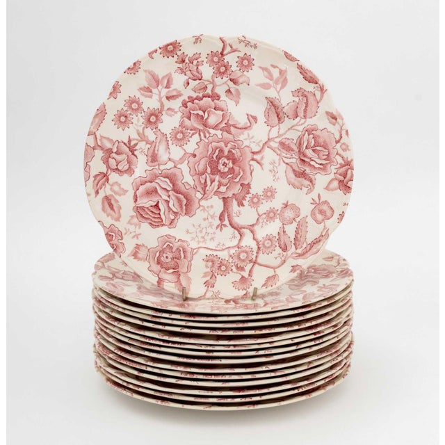 English Johnson Bros "English Chippendale" Ironstone Partial Dinnerware, comprising: 15 dinner plates, 16 bowls, 10 bread...