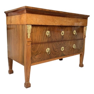 Italian Neoclassical Commode With Exceptional Brass Hardware For Sale