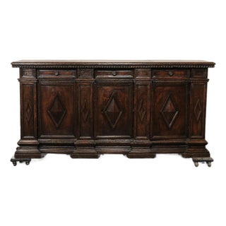 Early 18th C Italian Diamond Panel Credenza For Sale