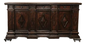 Early 18th C Italian Diamond Panel Credenza