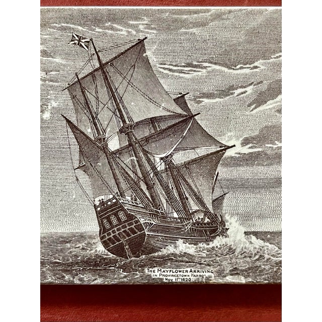 Rustic 1910s Sailing Ship Decorative Tile Calendar For Sale - Image 3 of 6