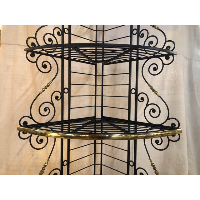 Vintage Iron Corner Bakers Rack Chairish