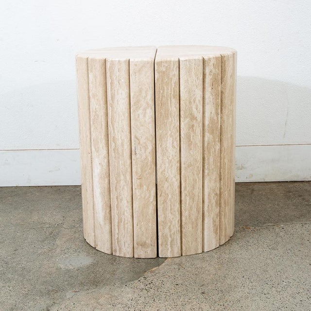 Pair of 2 rounded circular Table base sections. Each piece is made up of marble throghout and is very heavy. C 1970s,...