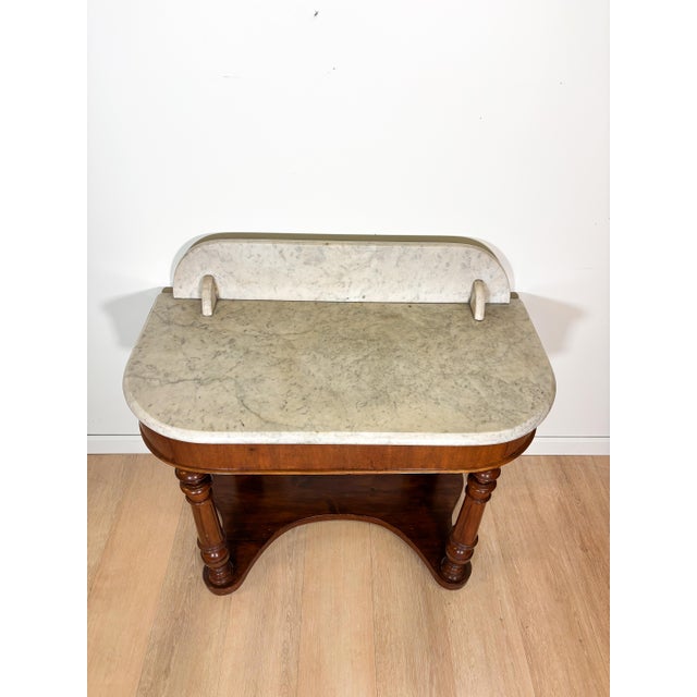 Antique Mahogany Marble Console Table For Sale - Image 11 of 14