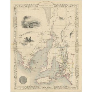 Antique Map of South Australia attributed to Tallis, 1851 For Sale