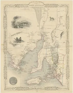 Antique Map of South Australia attributed to Tallis, 1851