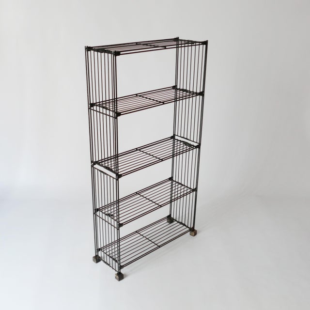 Vintage Metal Iron Bookcase attributed to Multimueble for Multistrux, 1970 For Sale - Image 9 of 11