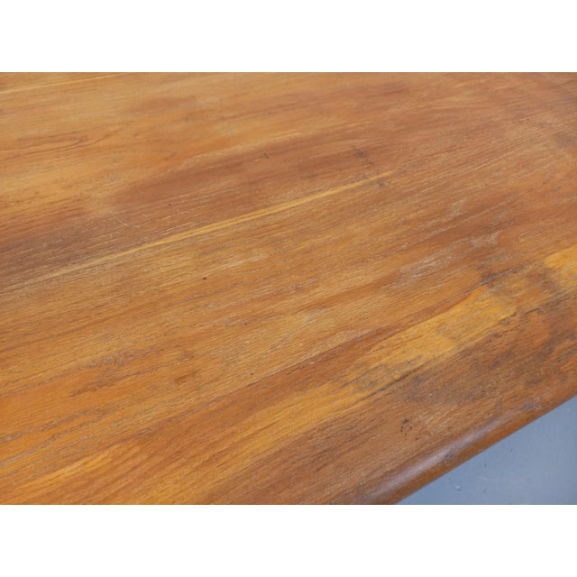 Large Vintage Brutalist Table in Oak, 1960s For Sale - Image 15 of 18