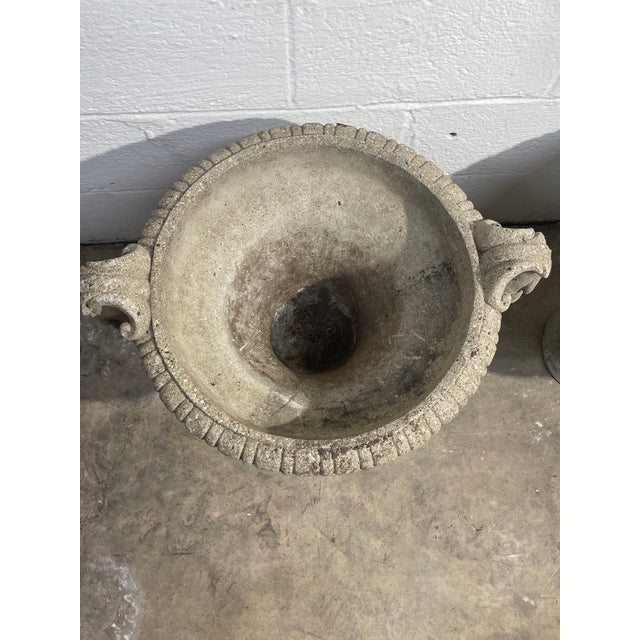 Pair of 19th Century French Concrete Jardineres With Neo Classical Reliefs For Sale In Mobile - Image 6 of 15