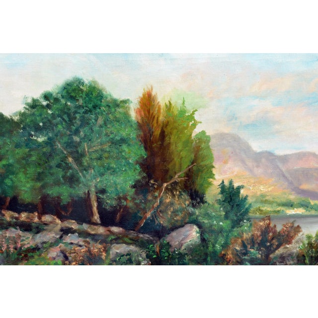 Mountain Lake Landscape by Joseph Kleitsch For Sale - Image 4 of 7