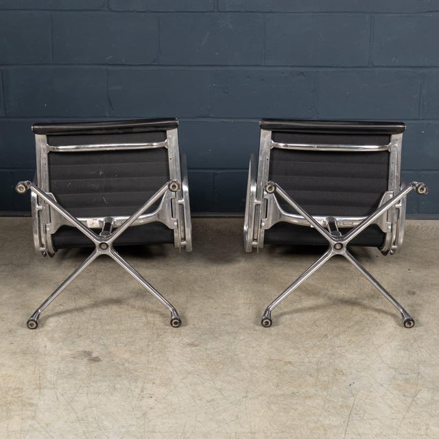 20th Century EA117 Chairs in Black Leather by Charles & Ray Eames for Vitra, 1950s, Set of 2 For Sale - Image 6 of 18