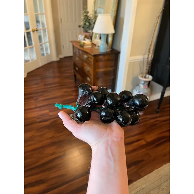 Glass Mid-Century Purple Blown Glass Grapes For Sale - Image 7 of 8