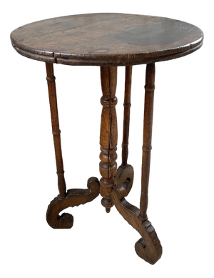Antique Oak Pedestal Console Table, 1890s
