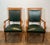 This beautiful and elegant pair of neoclassical armchairs is made of oak and leather. It is a Belgian work by De Coene...