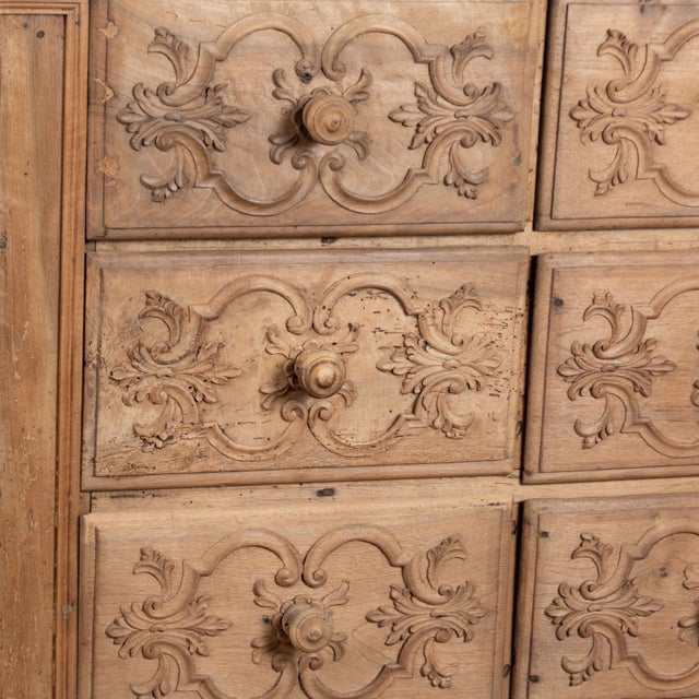 19th Century French Bleached Oak Sideboard Buffet With 14 Drawers For Sale - Image 12 of 18