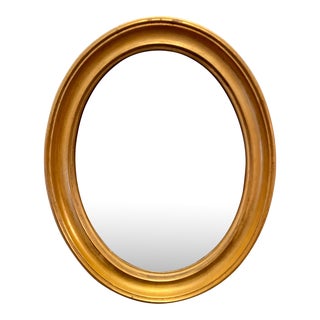Vintage Gilt Oval Mirror For Sale