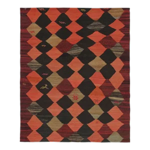 1950s Vintage Karadagh Persian Kilim With Multicolor Diamond Pattern, From Rug & Kilim