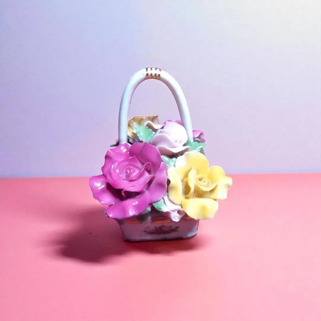 Royal Albert England Bone China Musical Basket of Roses. Pattern is Old English Rose by Royal Dalton. 1962. PLEASE NOTE:...