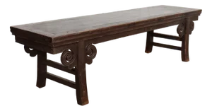 Vintage Asian Elm Low Table, 1890s